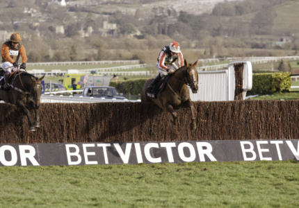 Cheltenham,,Gloucs-january,26:,Jockey,Sam,Twiston,Davies,Rides,Ackertac,(right)